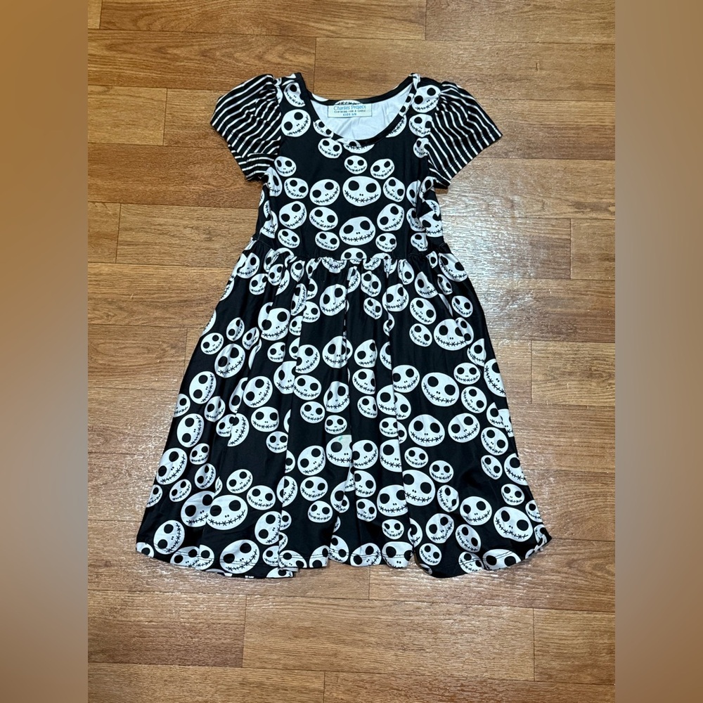 Charlies Project Jack Skellington Twirl Dress Girls Youth Size 5/6